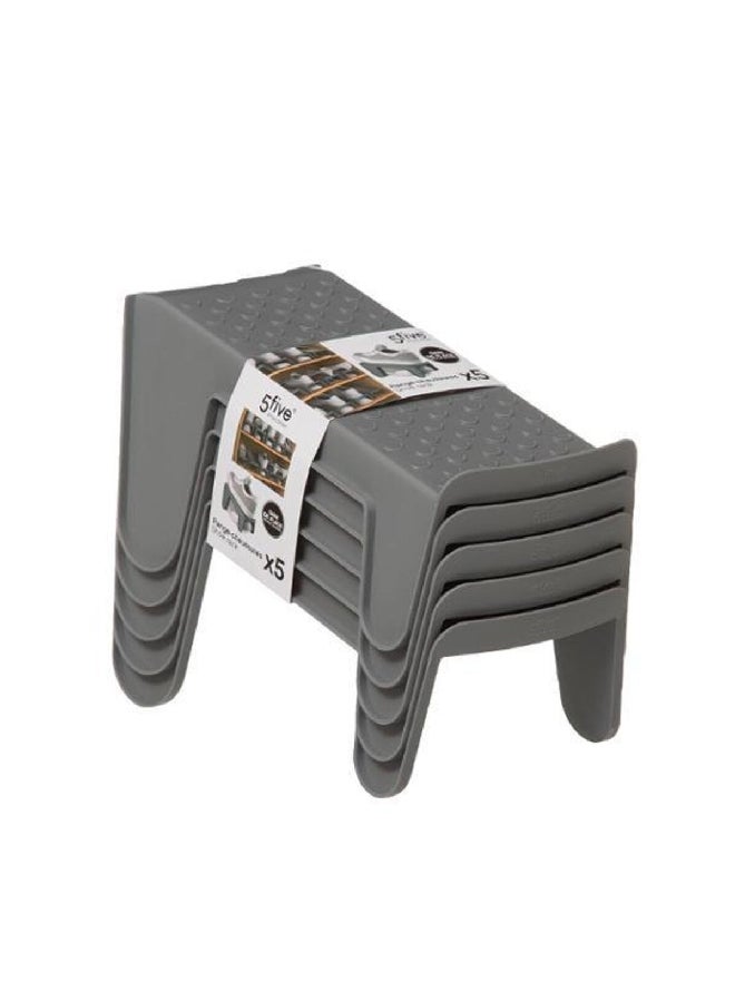 Five Simply Smart High-Quality 5-Piece High-Quality and Durable Shoe Rack Set Grey 14 x 12.5 x 24.5 cm 167877 - Image 1